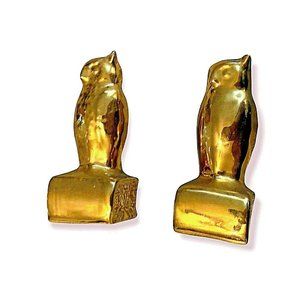 Vintage Retro Gold Owls salt and pepper shakers.